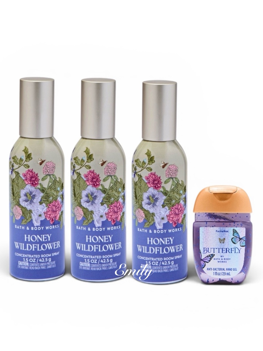 3X HONEY WILDFLOWER Bath & Body Works Concentrated Room Spray Bundle